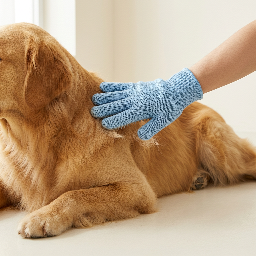 Pet Grooming Glove for Cats & Dogs – Deshedding & Hair Removal