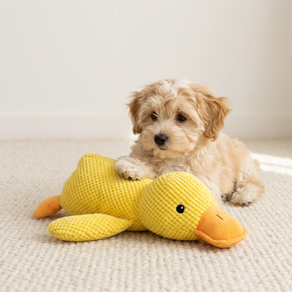 Cute Yellow Duck Plush Chew Toy for Cats & Dogs