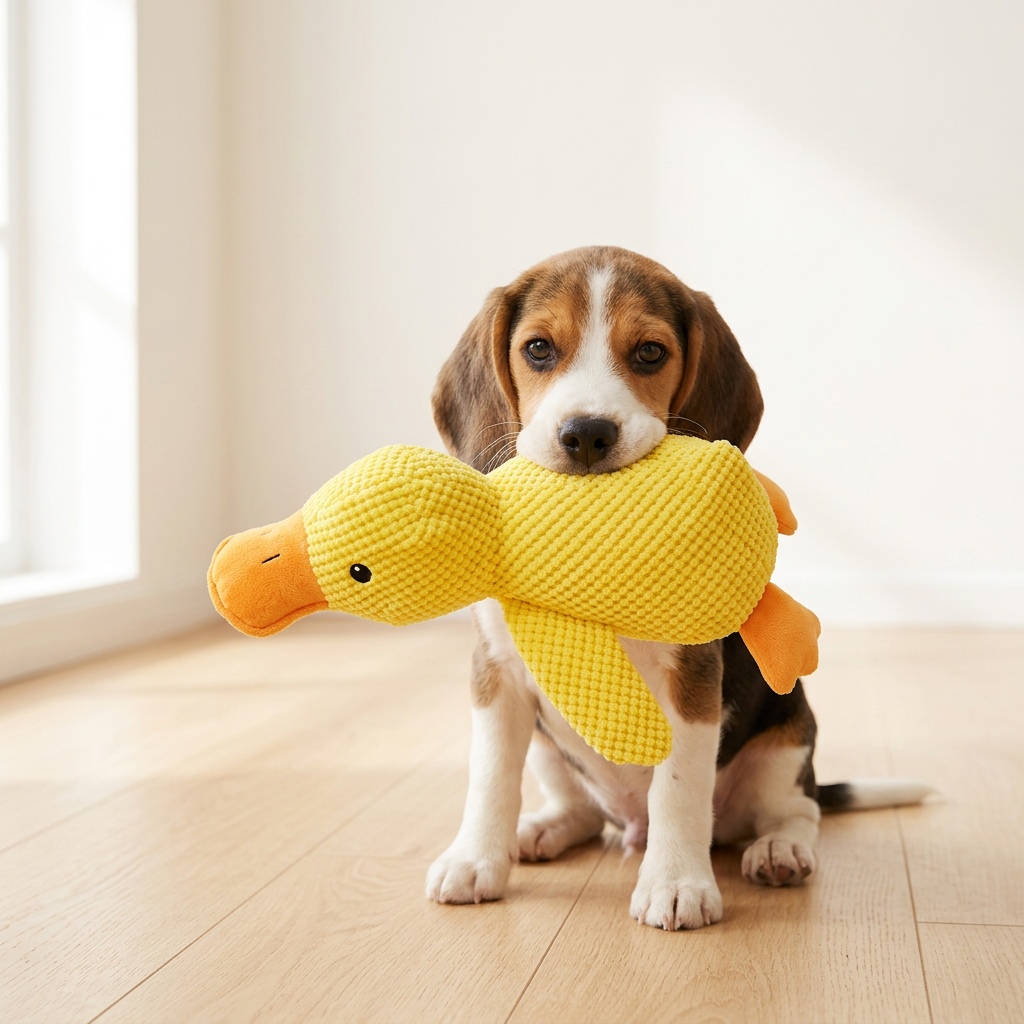 Cute Yellow Duck Plush Chew Toy for Cats & Dogs