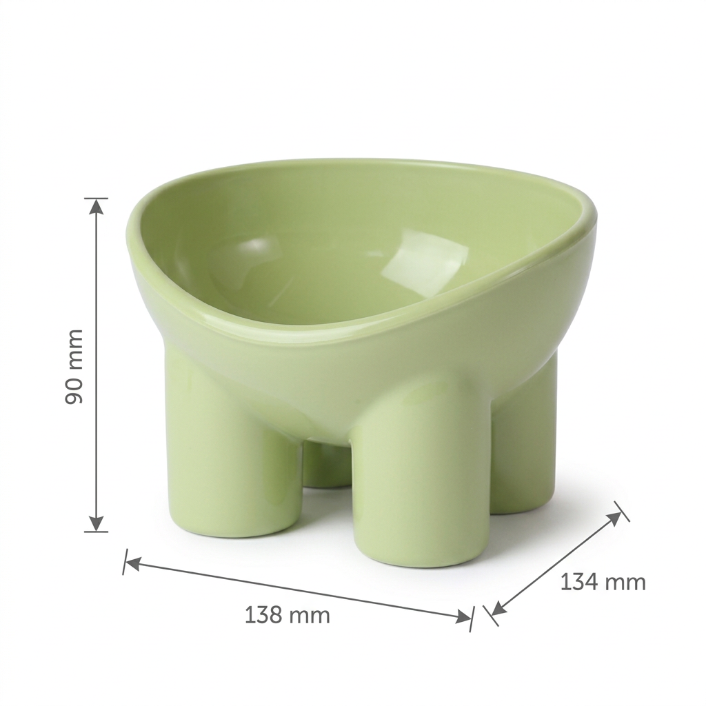 Elevated Tilted Cat Bowl with Anti-Tip Base