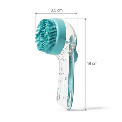 Pet Bath Brush with Shampoo Dispenser & Silicone Massage Bristles