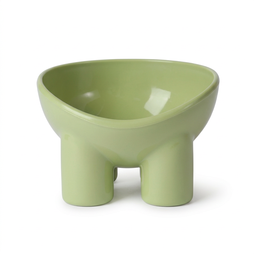Elevated Tilted Cat Bowl with Anti-Tip Base