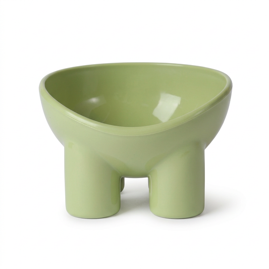 Elevated Tilted Cat Bowl with Anti-Tip Base